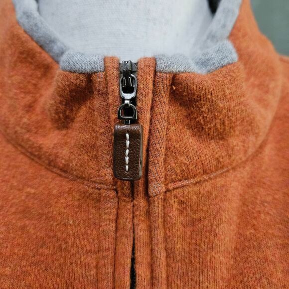 Peter Millar Men's Medium 100% Cotton Quarter Zip Orange Sweater Vest - Picture 5 of 6